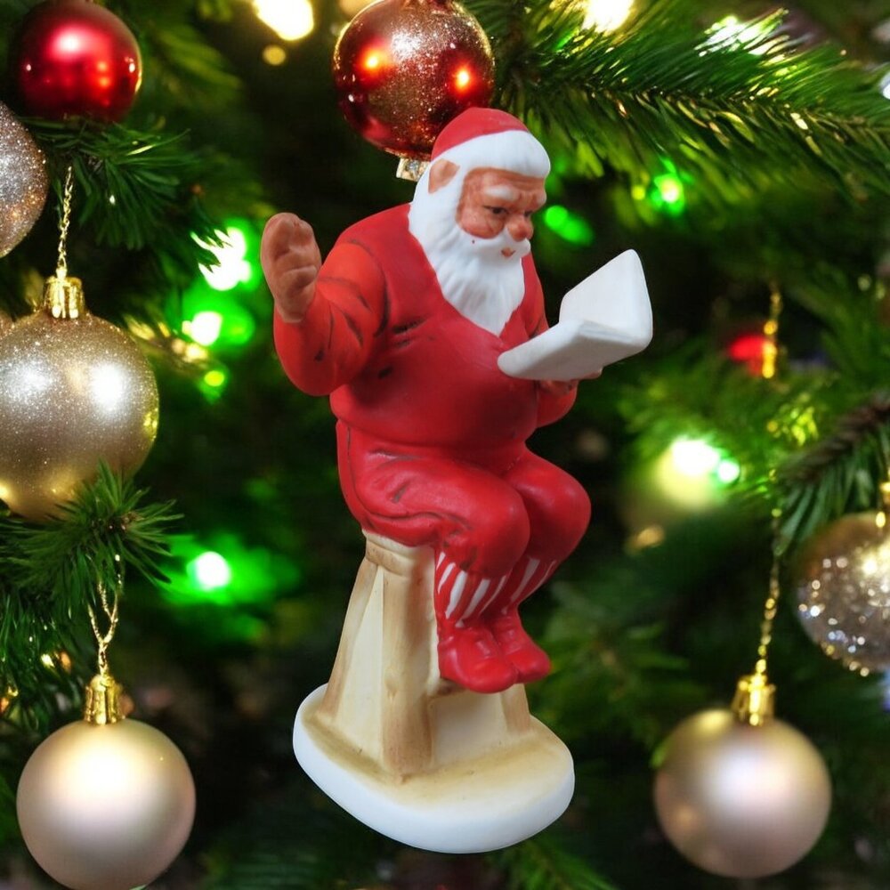 Santa Plans His Visit Norman Rockwell Christmas Tree Ornament by Gorham - 1980